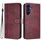Case Cover For Samsung Galaxy A26 5G Global Line Splicing Buckle Retro Leather Phone Case(Wine Red)