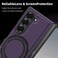 Case Cover For Samsung Galaxy Z Fold5 5G Kevlar Carbon Fiber 360 Rotation MagSafe Holder Phone Case(Purple)