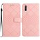 Case Cover For Samsung Galaxy A70 / A70s Rhombic Grid Texture Leather Phone Case(Pink)