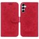 Case Cover For Samsung Galaxy M54 Butterfly Rose Embossed Leather Phone Case(Red)