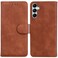 Csae Cover For Samsung Galaxy M34 5G/F34 5G Skin Feel Pure Color Flip Leather Phone Case(Brown)