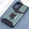 Case Cover For Samsung Galaxy A56 5G Camera Shield Card Slot PC Hybrid TPU Phone Case(Dark Green)