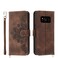 Case Cover For Samsung Galaxy S8 Skin-feel Flowers Embossed Wallet Leather Phone Case(Brown)