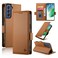 Case Cover For Samsung Galaxy S21 FE 5G Side Buckle Magnetic Frosted Leather Phone Case(Brown)