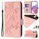 Case Cover For Samsung Galaxy S21 FE 5G Embossed Rose RFID Anti-theft Leather Phone Case(Pink)