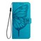 Case Cover For Samsung Galaxy M32 4G Global / M22 Embossed Butterfly Leather Phone Case(Blue)