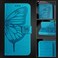 Case Cover For Samsung Galaxy M32 4G Global / M22 Embossed Butterfly Leather Phone Case(Blue)