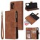 Case Cover For Samsung Galaxy A31 Multifunctional Frosted Zipper Wallet Leather Phone Case(Brown)