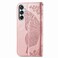 Case Cover For Samsung Galaxy M15 Butterfly Love Flower Embossed Leather Phone Case(Rose Gold)