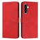 Case Cover For Samsung Galaxy A36 5G Skin Feel Heart Embossed Leather Phone Case with Long Lanyard(Red)