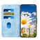 Case Cover For Samsung Galaxy A36 Floral Pattern Leather Phone Case with Lanyard(Light Blue)