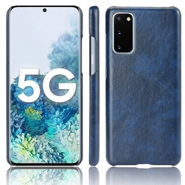 Case Cover For Samsung Galaxy S20 FE Shockproof Litchi Texture PC + PU Case(Blue)