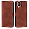 Case Cover For Samsung Galaxy A42 5G Skin Feel Heart Pattern Leather Phone Case(Brown)