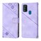 Case Cover For Samsung Galaxy M30s / M21 Skin-feel Embossed Leather Phone Case(Light Purple)