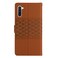 Case Cover For Samsung Galaxy Note10 Diamond Embossed Skin Feel Leather Phone Case with Lanyard(Brown)