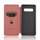 Case Cover For Samsung Galaxy S10 Plus Carbon Fiber Texture Horizontal Flip TPU + PC + PU Leather Case with Rope &amp; Card Slot(Brown)
