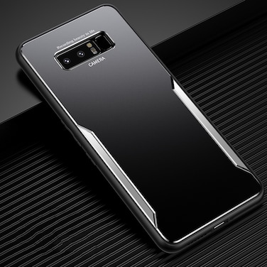 Case Cover For Samsung Galaxy Note8 Blade Series TPU Frame + Titanium Alloy Sand Blasting Technology Backplane + Color Aluminum Alloy Decorative Edge Mobile Phone Protective Shell(Black + Silver)