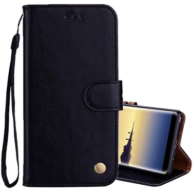 Case Cover For Samsung Galaxy Note 8 Business Style Oil Wax Texture Horizontal Flip Leather Case with Holder &amp; Card Slots &amp; Wallet(Black)