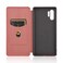 Case Cover For Samsung Galaxy Note10 Plus Carbon Fiber Texture Horizontal Flip TPU + PC + PU Leather Case with Card Slot(Brown)