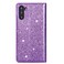 Case Cover For Samsung Galaxy Note 10 Ultrathin Glitter Magnetic Horizontal Flip Leather Case with Holder &amp; Card Slots(Purple)