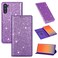 Case Cover For Samsung Galaxy Note 10 Ultrathin Glitter Magnetic Horizontal Flip Leather Case with Holder &amp; Card Slots(Purple)