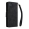 Case Cover For Samsung Galaxy A71 Rivet Buckle 9 Cards Three Fold Leather Phone Case(Black)