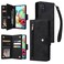 Case Cover For Samsung Galaxy A71 Rivet Buckle 9 Cards Three Fold Leather Phone Case(Black)