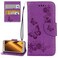 Case Cover For Galaxy A5 (2017) / A520 Butterflies Embossing Horizontal Flip Leather Case with Holder &amp; Card Slots &amp; Wallet &amp; Lanyard (Purple)