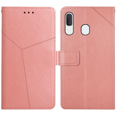 Case Cover For Samsung Galaxy A40 Y Stitching Horizontal Flip Leather Case with Holder &amp; Card Slots &amp; Wallet &amp; Photo Frame(Rose Gold)