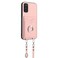 Case Cover For Samsung Galaxy S20 FE R20 Crossbody Rope Ring Card Holder Phone Case(Pink)