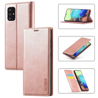 Case Cover For Samsung Galaxy A71 / M70s LC.IMEEK Strong Magnetism Ultra-thin Horizontal Flip Shockproof Matte TPU + PU Leather Case with Holder &amp; Card Slots &amp; Wallet(Rose Gold)