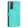 Case Cover  For Samsung Galaxy S21 5G Tulips Embossed Leather Phone Case with Lanyard(Green)