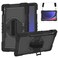 Case Cover  For Samsung Galaxy Tab S9+ 360 Degree Rotation PC Contrast Silicone Tablet Case(Black)