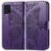 Case Cover  Butterfly Love Flowers Embossed Horizontal Flip Leather Case with Holder &amp; Card Slots &amp; Wallet &amp; Lanyard For vivo IQOO 7(Dark Purple)