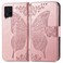 Case Cover  Butterfly Love Flowers Embossed Horizontal Flip Leather Case with Holder &amp; Card Slots &amp; Wallet &amp; Lanyard For vivo IQOO 7(Rose Gold)