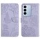 Case Cover For vivo V27E 4G Global HT03 Skin Feel Butterfly Embossed Flip Leather Phone Case(Purple)