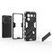Case Cover For vivo iQOO 12 5G Punk Armor 2 in 1 PC + TPU Phone Case with Holder(Black)