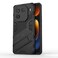Case Cover For vivo iQOO 12 5G Punk Armor 2 in 1 PC + TPU Phone Case with Holder(Black)