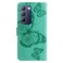 Case Cover For vivo Y200e 5G Global / V30 Lite India 3D Butterfly Embossed Flip Leather Phone Case(Green)