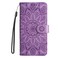 Case Cover For vivo Y03 4G Embossed Sunflower Leather Phone Case(Purple)