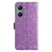 Case Cover For vivo Y03 4G Embossed Sunflower Leather Phone Case(Purple)