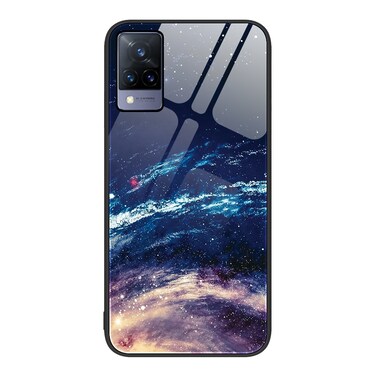 Case Cover For vivo S9 Colorful Painted Glass Phone Case(Starry Sky)