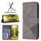 Case Cover For vivo Y35 / Y22 Magnetic Buckle Rhombus Texture Leather Phone Case(Grey)
