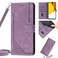Case Cover For vivo Y15s / Y15a / Y01 Skin Feel Stripe Pattern Leather Phone Case with Lanyard(Purple)