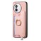 Case Cover For vivo iQOO 12 Pro 5G Retro Magsafe Cross Leather Ring Holder Card Bag Phone Case(Pink)