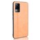 Case Cover For vivo V21e Shockproof Sewing Cow Skin Texture PC + PU + TPU Case(Orange)