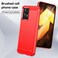 Case Cover For vivo Y30 5G Brushed Texture Carbon Fiber Shockproof TPU Phone Case(Red)