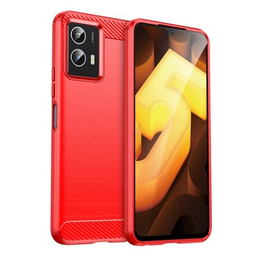 Case Cover For vivo Y30 5G Brushed Texture Carbon Fiber Shockproof TPU Phone Case(Red)