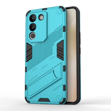 Case Cover For vivo Y200 5G Global Punk Armor 2 in 1 PC + TPU Phone Case with Holder(Blue)