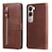 Case Cover For vivo V40 Lite 4G / 5G IDN Fashion Calf Texture Zipper Leather Phone Case(Brown)